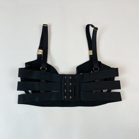 NWOT Victoria's Secret Bra 30D Unlined Balconet Strappy Banded Black - Picture 2 of 7